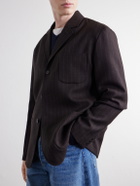 NN07 - Joe 10078 Pinstriped Wool-Twill Suit Jacket - Brown