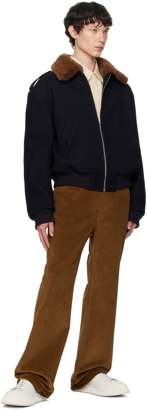 Recto Brown Cotton Trousers