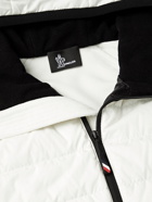 Moncler Grenoble - Logo-Print Panelled Fleece and Shell Hooded Down Jacket - White