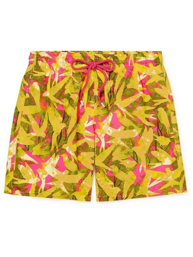 Photo: Vilebrequin - Moorea Printed Mid-Length Recycled Swim Shorts - Yellow