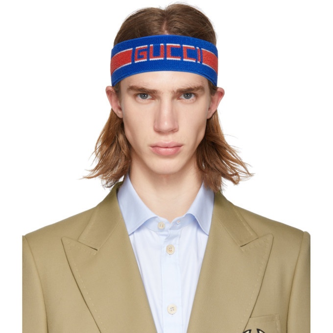 Photo: Gucci Blue Headband and Wristband Set