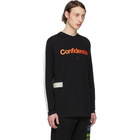 Marcelo Burlon County of Milan Black and White Confidencial Long Sleeve T-Shirt