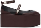 Molly Goddard Black & Brown Camille Platform Ballerina Flats