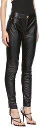 Versace Black Leather Medusa Pants