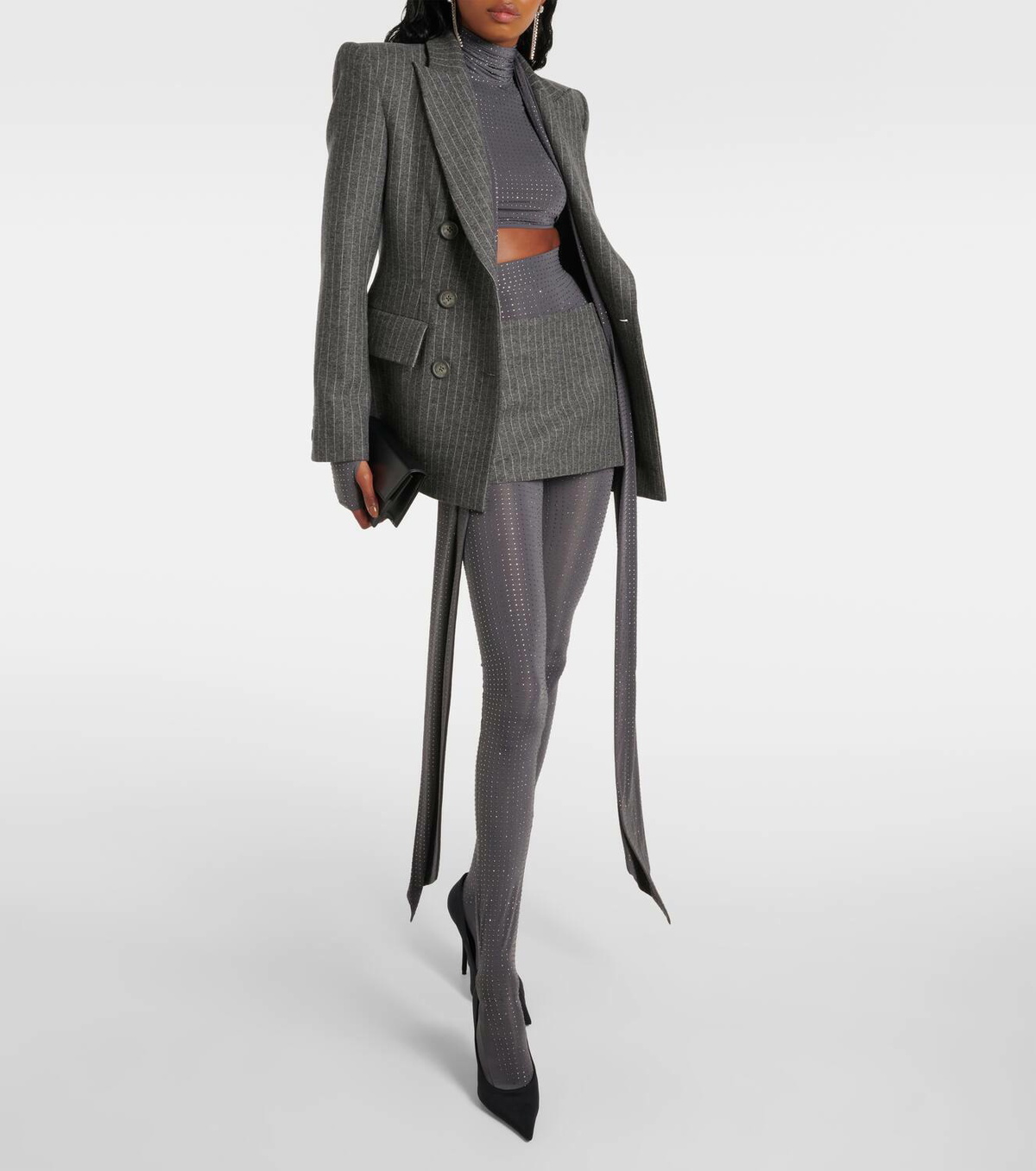 Alex Perry Pinstripe low-rise miniskirt