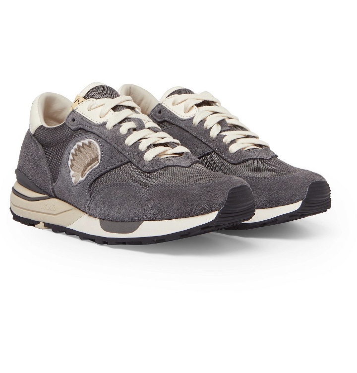 Photo: visvim - Roland Leather-Trimmed Suede and Mesh Sneakers - Gray