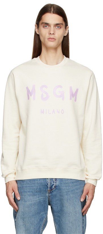 Photo: MSGM Beige Logo Sweatshirt