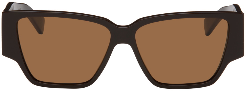 Bottega Veneta Sunglass ブラウン　イントレチャート Bottega Veneta Brown Bold Triangle Stud Squared Sunglasses Bottega