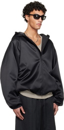 Fear of God ESSENTIALS Black Holiday Hooded Bomber Jacket