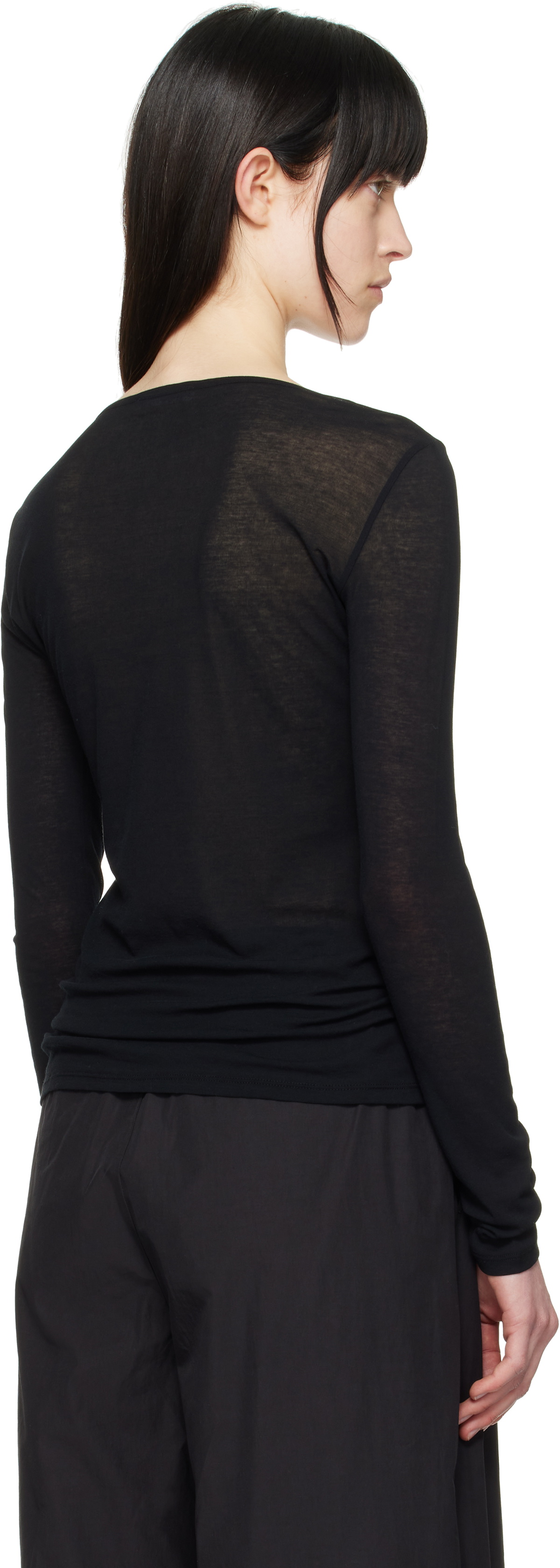 AMOMENTO Black Round T-shirt