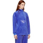 Reebok Classics Blue Velour Vector Half-Zip Sweatshirt