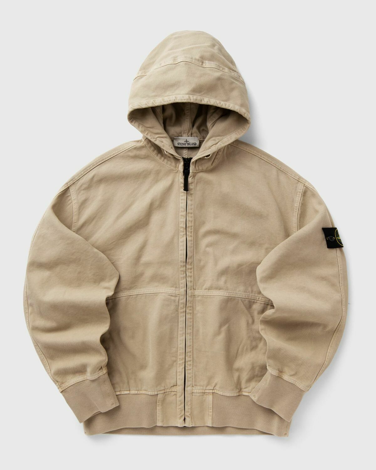 STONE  ベージュ　ジップフーディM Stone Island HOODIE SWEATER Beige Mens Hoodies/Zipper Stone Island
