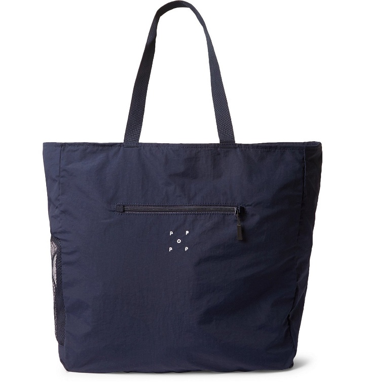 Photo: Pop Trading Company - Packable Mesh-Trimmed Shell Tote Bag - Blue