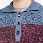Paul Smith Men's Stripe Knit Polo Shirt in Blue