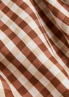 Faithfull The Brand Sofia Checked Linen Mini Dress Light Brown