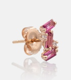 Suzanne Kalan - 14kt rose gold earrings with diamonds and topaz