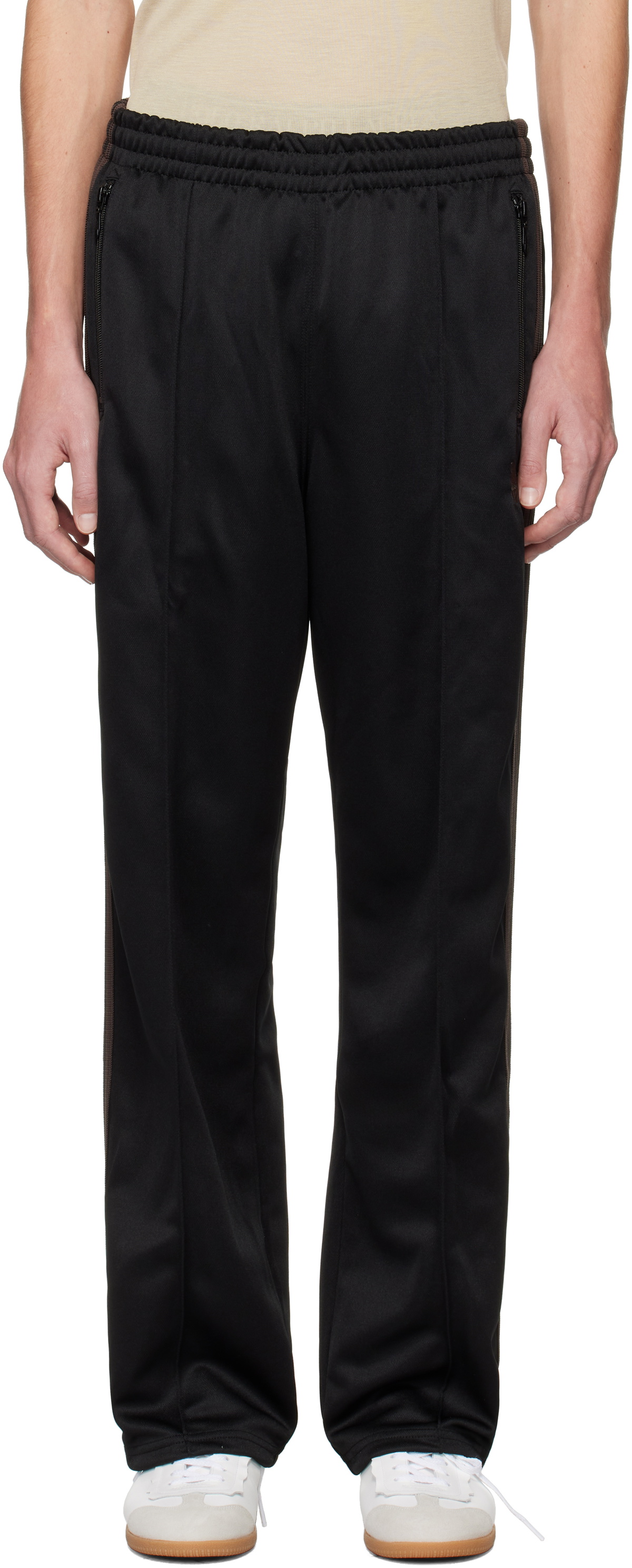 NEEDLES Black Poly Smooth Track Pants Needles