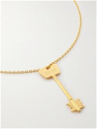 Balenciaga - Engraved Gold-Tone Pendant Necklace