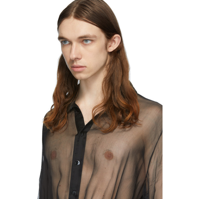 Palomo Spain Black Silk Shirt