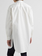 Alexander McQueen - Heavy Grandad-Collar Cotton and Silk-Blend Shirt - White