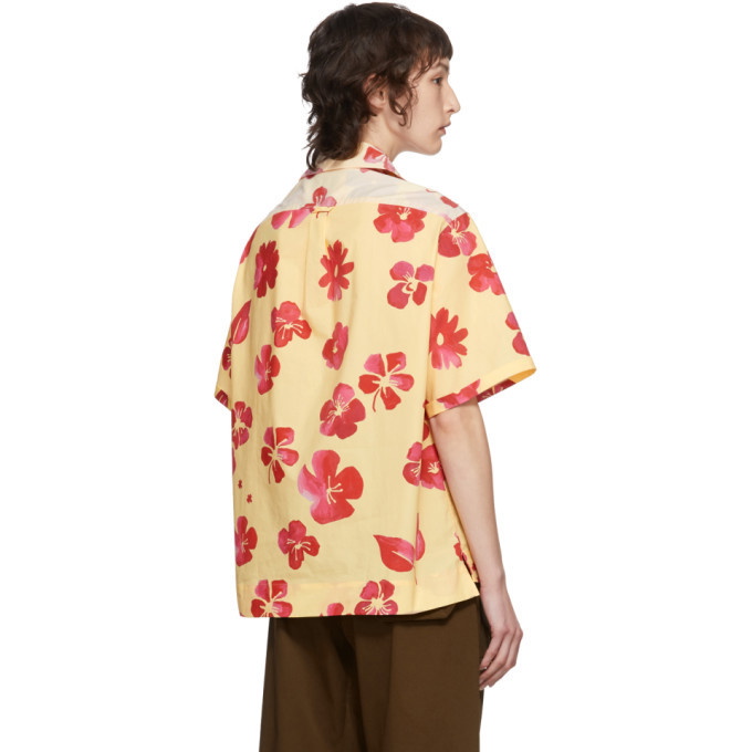 Wales Bonner Yellow Floral Havana Short Sleeve Shirt Wales Bonner