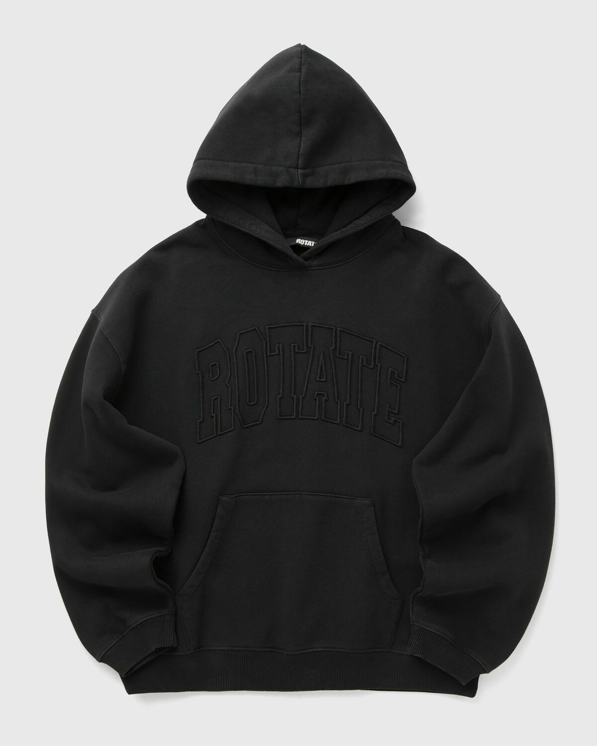 ROTATE Birger Christensen Washed Heavy Sweat Hoodie Black Womens Hoody