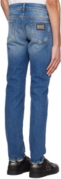 Dolce & Gabbana Blue Patch Jeans