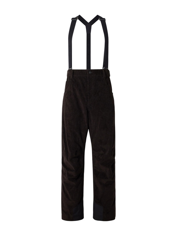 Photo: Moncler Grenoble - Straight-Leg Padded Webbing-Trimmed Stretch Cotton-Corduroy Ski Salopettes - Brown