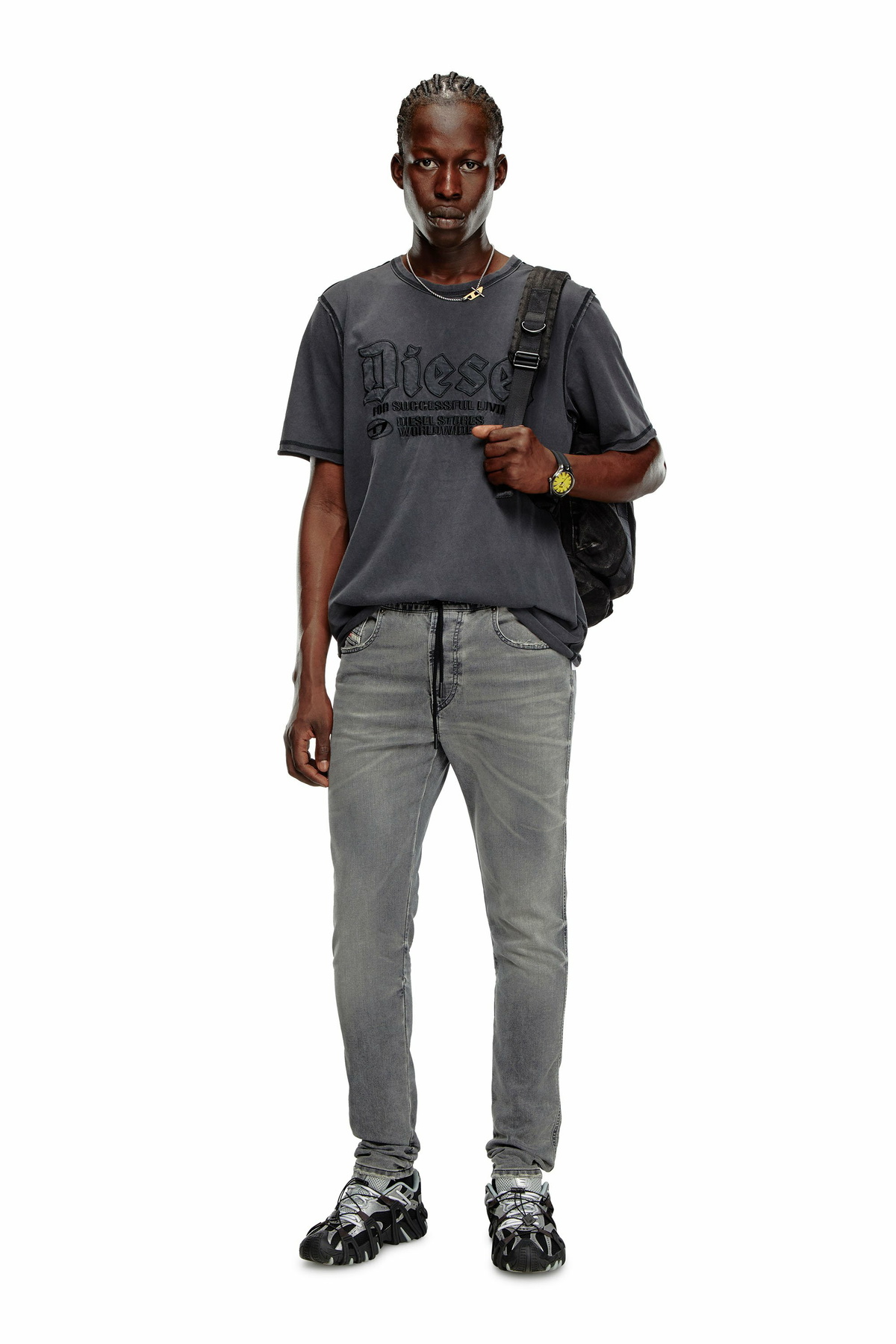 Diesel Slim 2060 D-Strukt Joggjeans - Jeans Mens in Grey Diesel