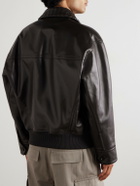 Bottega Veneta - Intrecciato-Trimmed Leather Blouson Jacket - Brown