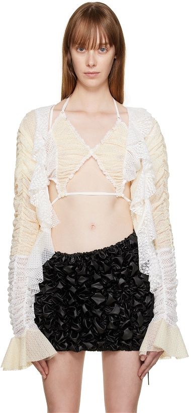 Photo: Ester Manas SSENSE Exclusive Off-White Ruched Cardigan
