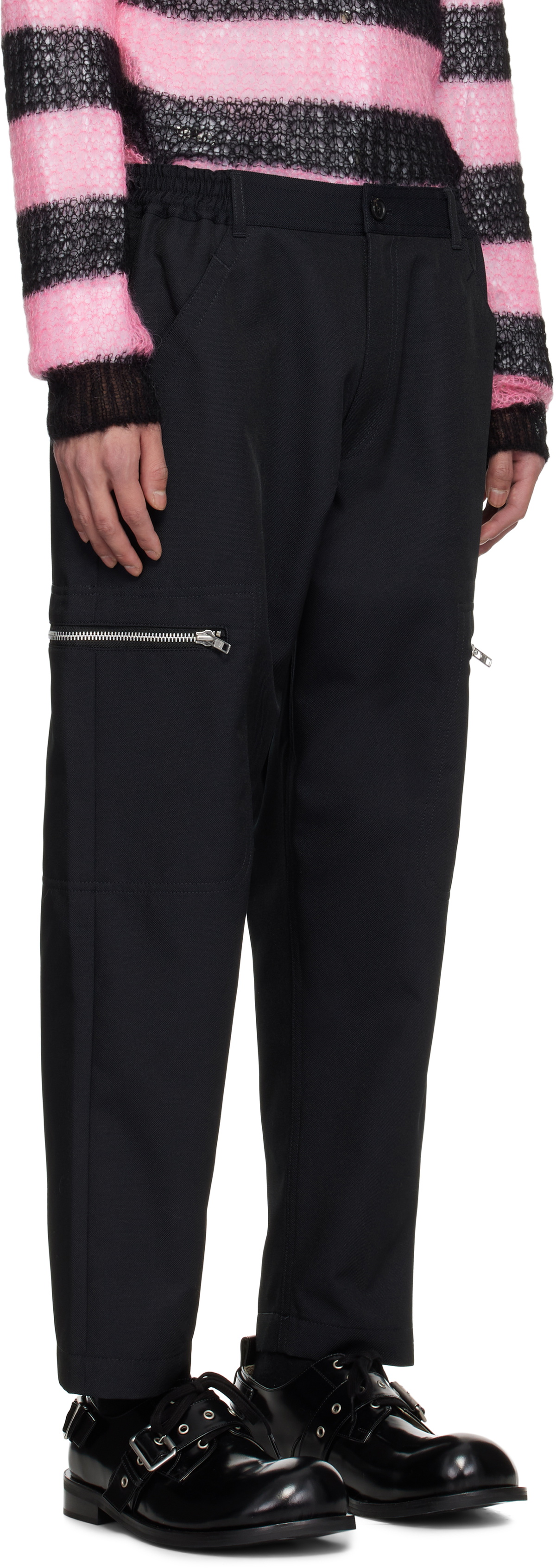 Comme des Garçons Homme Deux Navy Irregular Pin Head Trousers