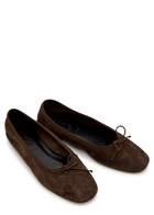 Aeyde Tiby Kid Bow-appliquéd Suede Ballet Flats Brown