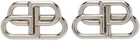 Balenciaga Silver BB Earrings