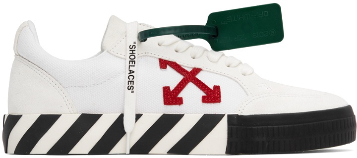 Photo: Off-White White & Red Vulcanized Low Sneakers