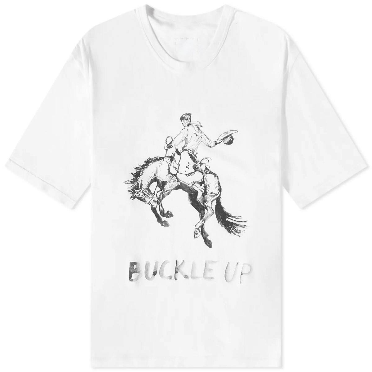 Photo: Visvim Men's Vivism Jumbo Buckle Up T-Shirt in White