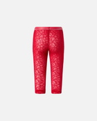 Pinko Knee High Leggings In Stretch Lace Salsa Red