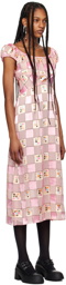 Anna Sui Pink Check Midi Dress