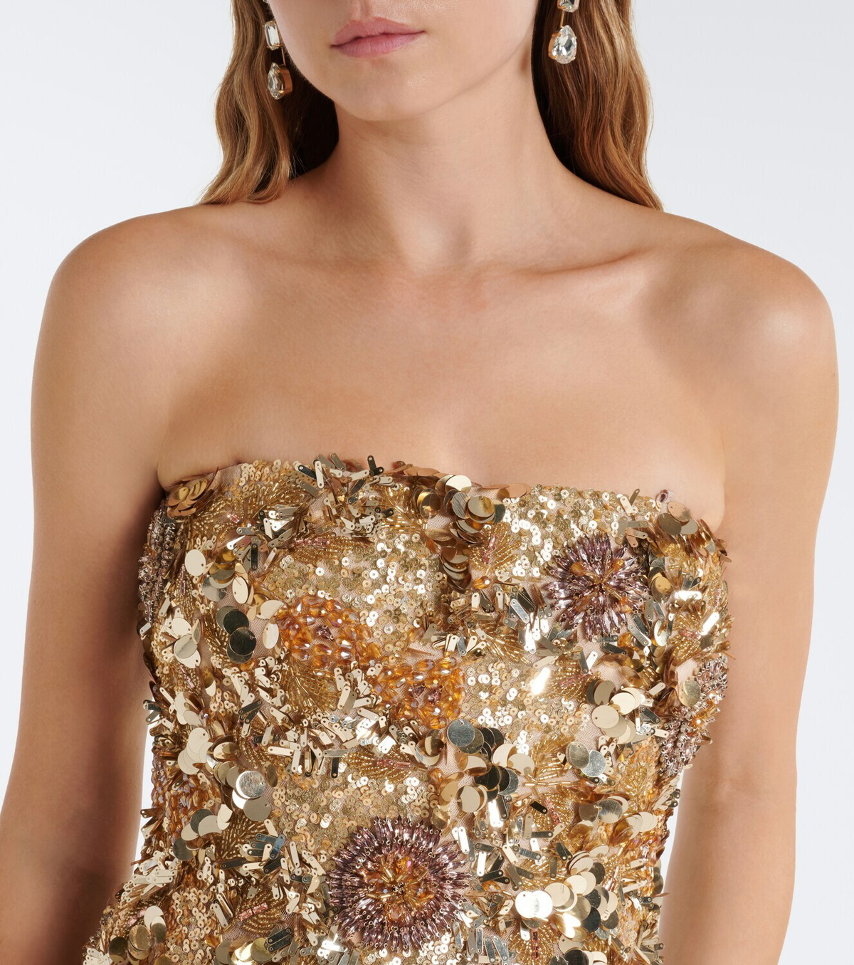 Rachel Gilbert Pepito embellished bustier gown