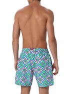 MC2 Saint Barth Man Lightweight Fabric Swim-shorts Lighting 70 With Majolica Print