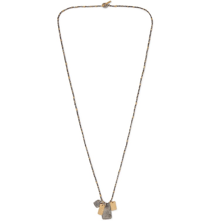 Photo: M.COHEN - 18-Karat Gold and Sterling Silver Beaded Necklace - Gold