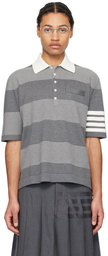 Thom Browne Gray Striped Polo