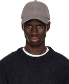 GANNI Gray Embroidered Logo Cap