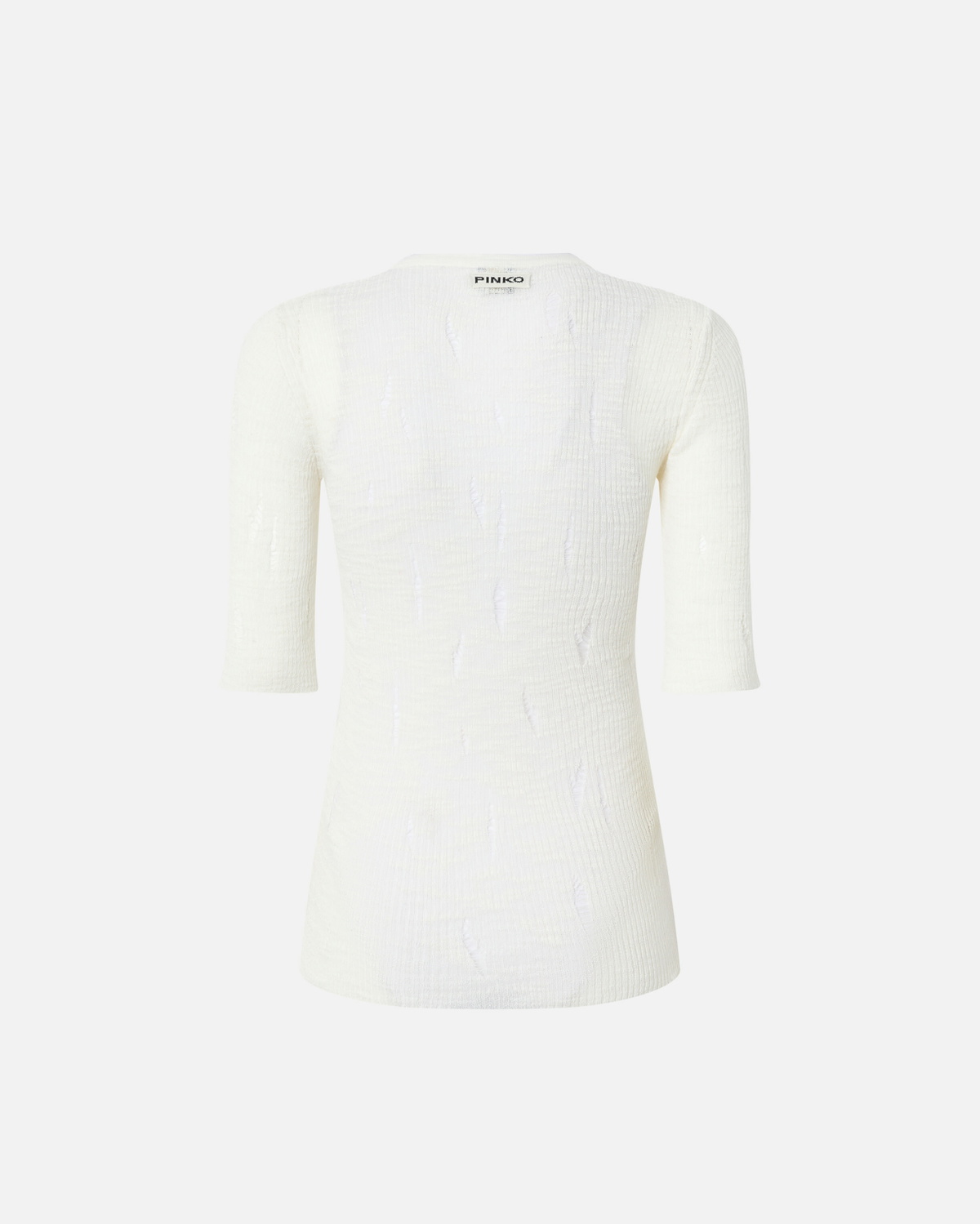 Pinko Lightweight Ribbed Seraph Sweater With Rips Snow White