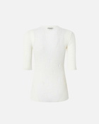 Pinko Lightweight Ribbed Seraph Sweater With Rips Snow White