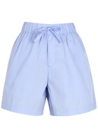 Tekla Unisex Poplin Pyjama Shorts Light Blue