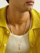 Foundrae - Solar, Lunar and Classic Fob Open Clip 18-Karat Gold, Enamel Diamond Pendant Necklace
