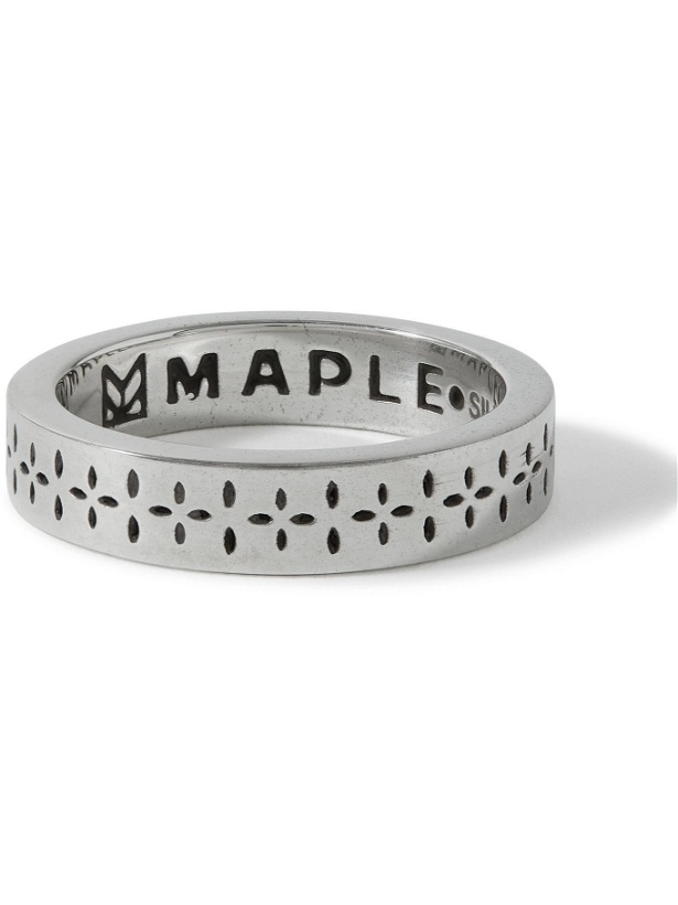 Photo: MAPLE - Bandana Engraved Sterling Silver Ring - Silver