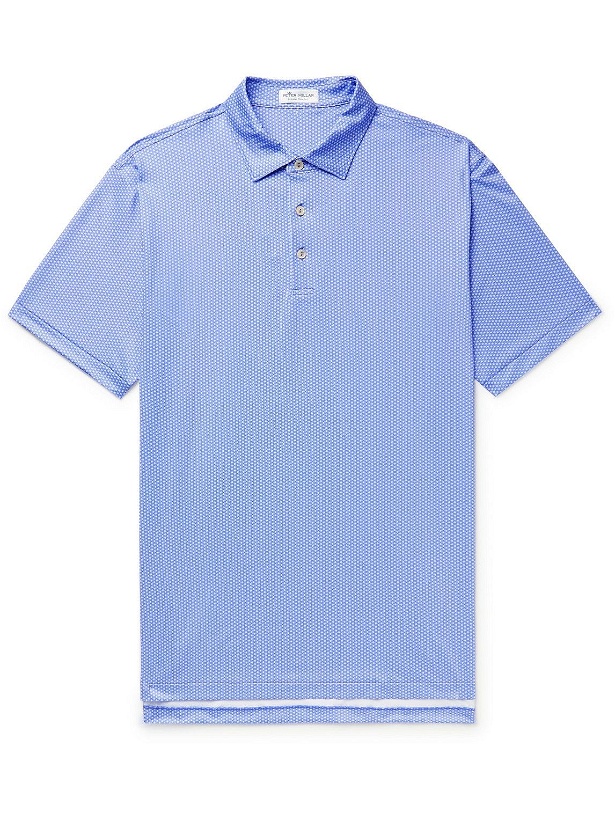 Photo: Peter Millar - Harlow Printed Tech-Jersey Golf Polo Shirt - Blue