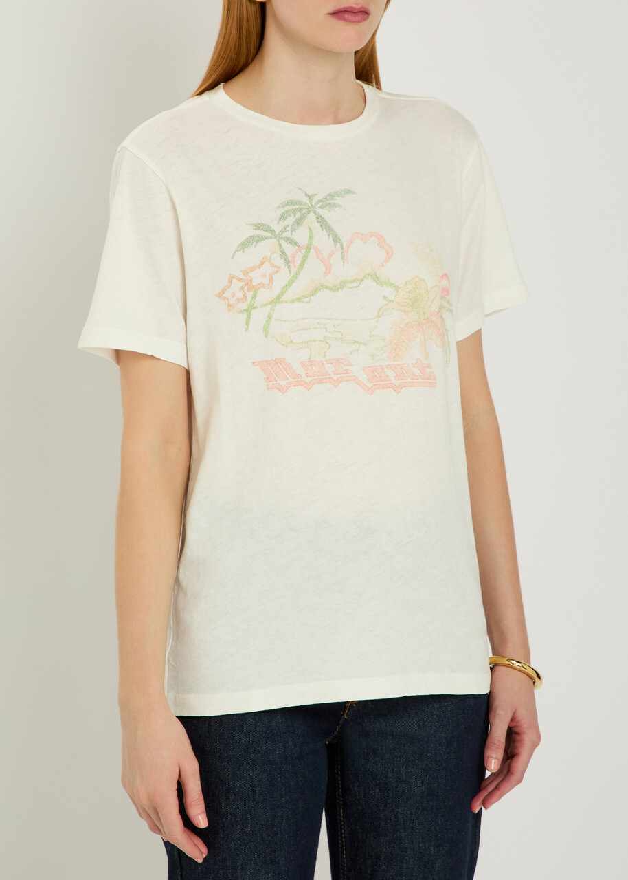 Isabel Marant étoile Zewel Printed Cotton T-shirt White